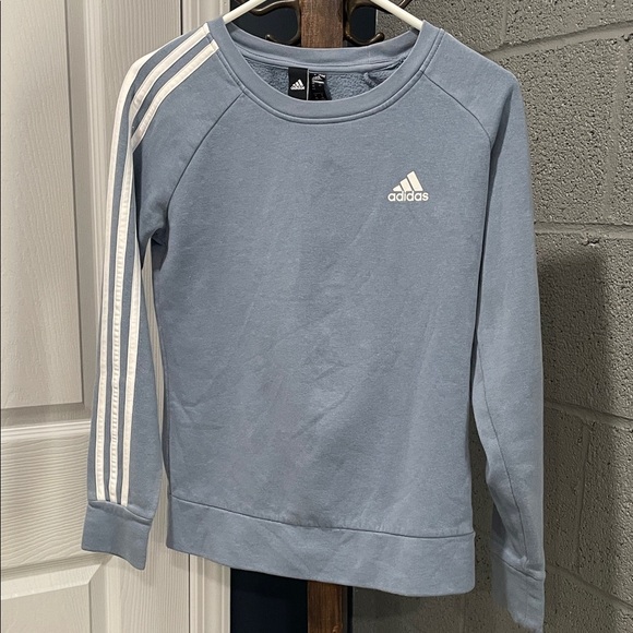 Adidas Light Blue Crewneck with White Accents - Picture 1 of 4